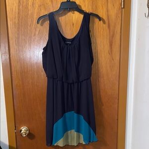 Stylish Black and Blue Sleeveless Dress